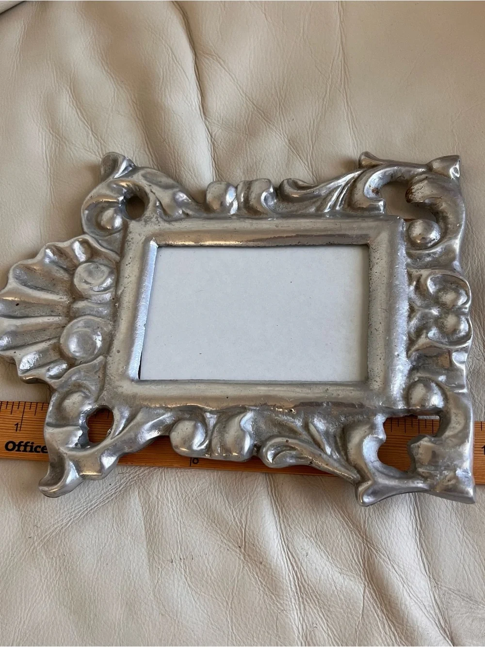 Vintage Ornate Silver Tone Decorative Picture Frame